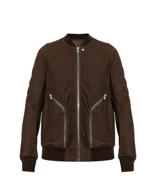 Rick Owens Brown Leather Jacket for men
