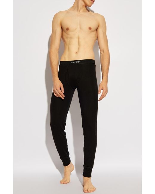 Tom Ford Black Cotton Long Johns for men