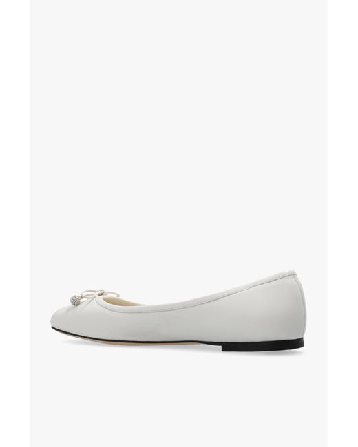 Jimmy Choo White 'Elme' Leather Ballet Flats