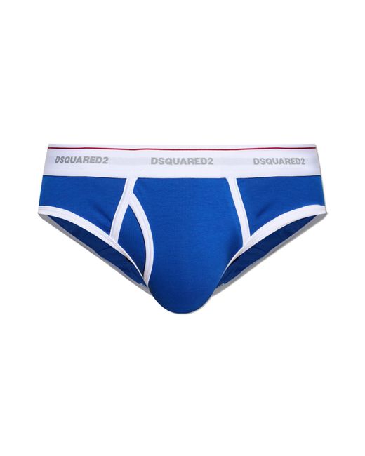 DSquared² Blue Briefs With Logo for men