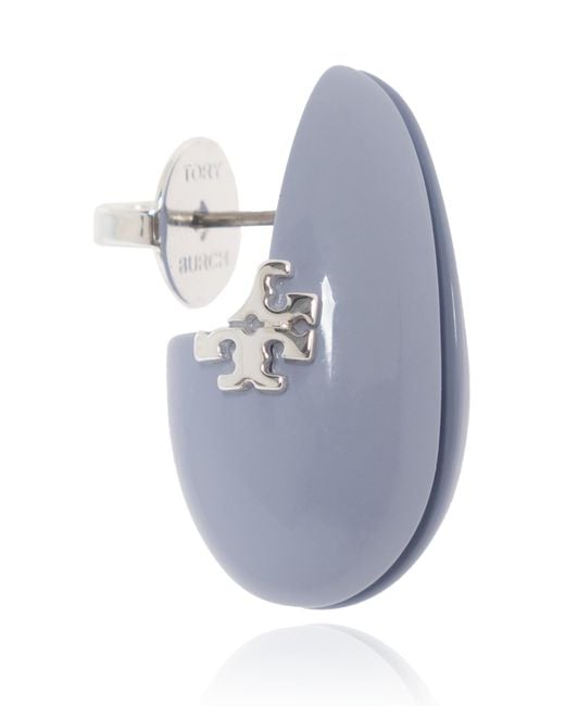 Tory Burch Blue Earrings With Logo