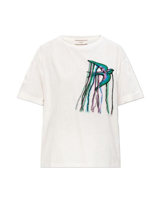 Akep White T-Shirt With Patch
