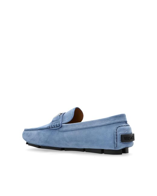 Versace Blue Suede Loafers for men