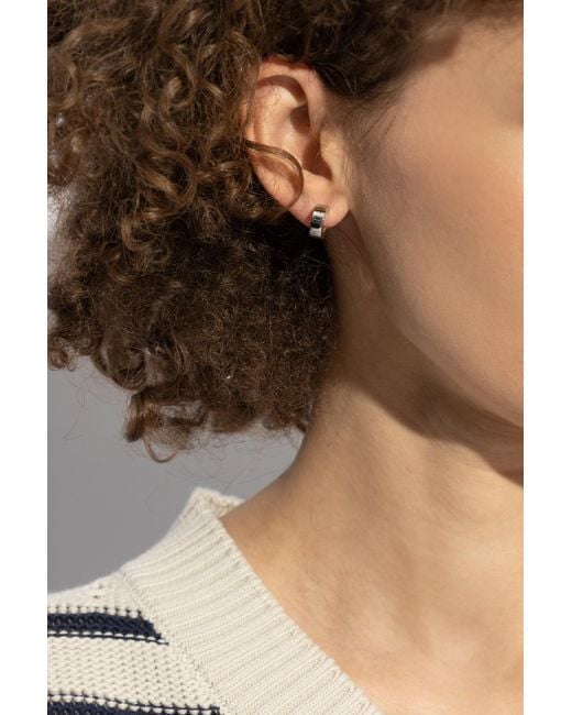 MM6 by Maison Margiela Metallic Earrings With Engraved Logo