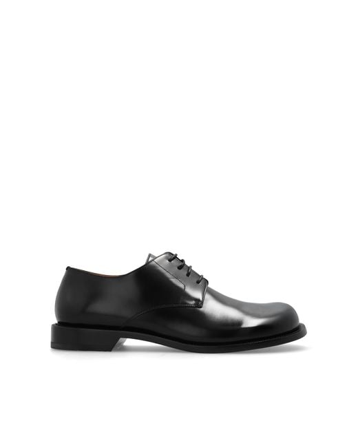 Loewe Black Leather Derby Shoes for men