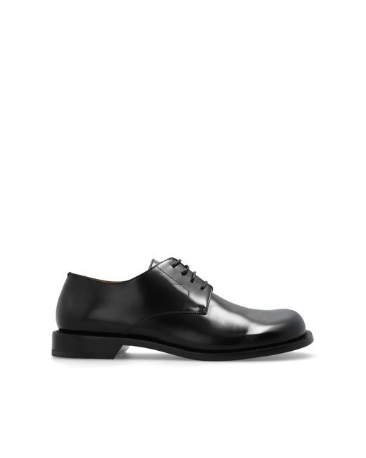 Loewe Black Leather Derby Shoes, for men