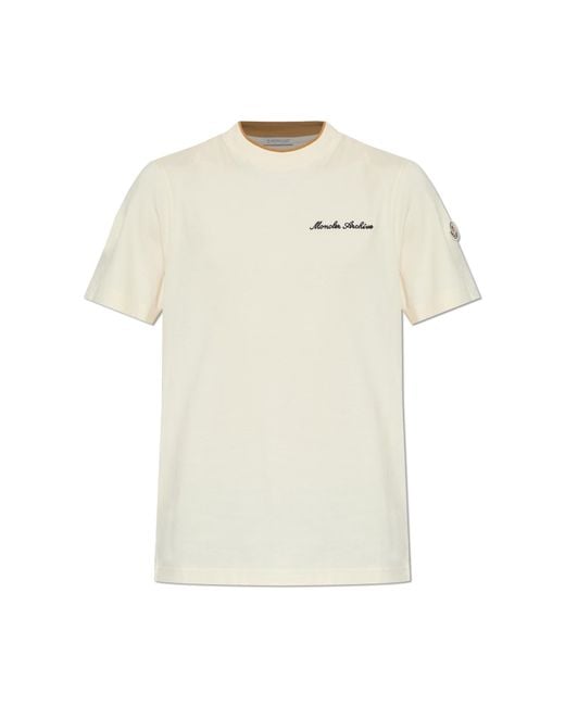 Moncler Blue T-Shirt With Logo for men