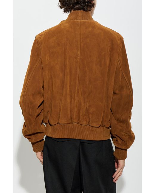 AMI Brown Leather Jacket for men