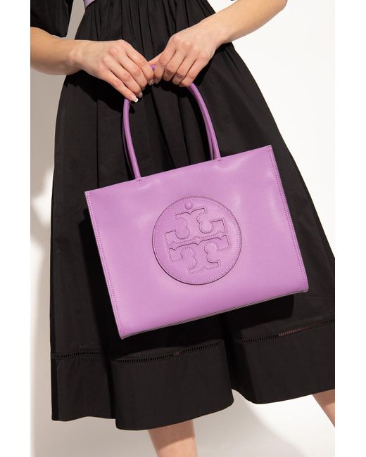 Tory Burch Purple ‘Ella Bio Small’ Shopper Bag