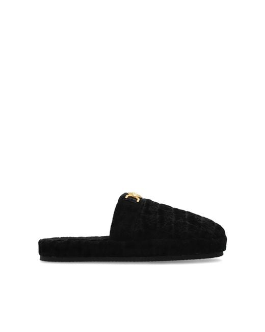 Versace Black Slippers With Logo for men