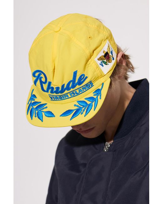 Rhude Yellow Baseball Cap for men