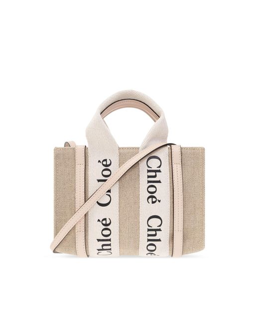 Chloé Natural ‘Woody Mini’ Shopper Bag