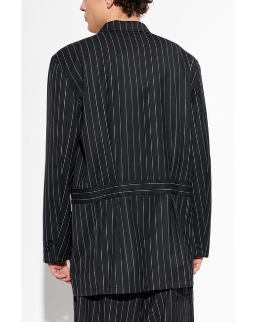 Y-3 Black Pinstripe Pattern Blazer for men