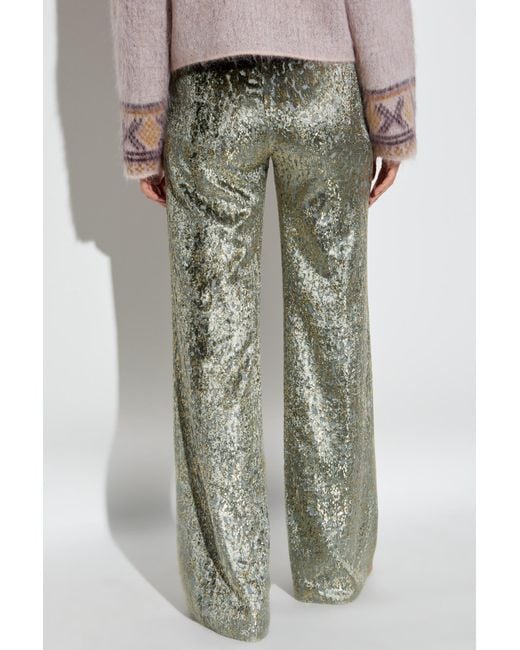 Forte Forte Gray Velvet Trousers With Lurex Thread