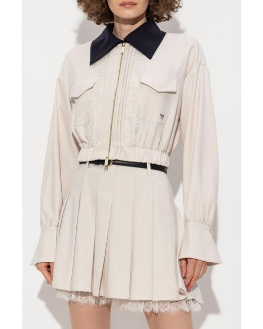 Self-Portrait Natural Jacket With Lace Inserts