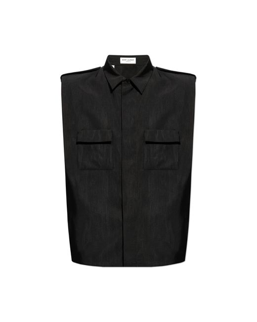 Saint Laurent Black Sleeveless Shirt for men