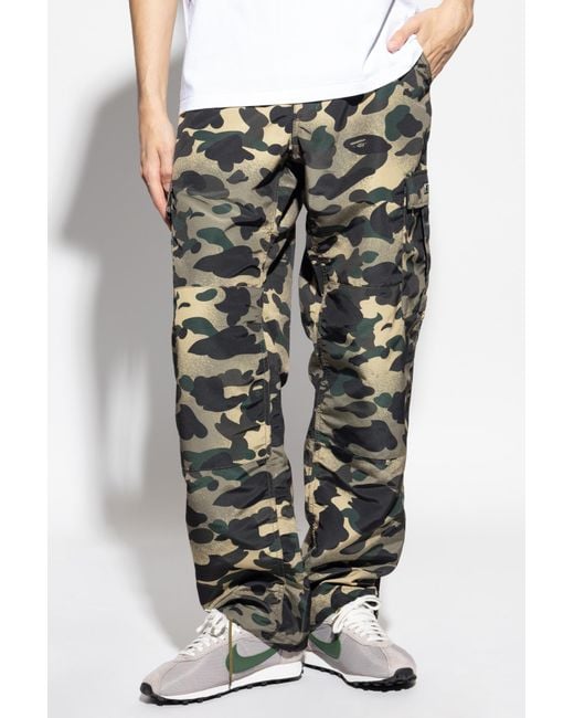 A Bathing Ape Green Camouflage Pattern Trousers for men