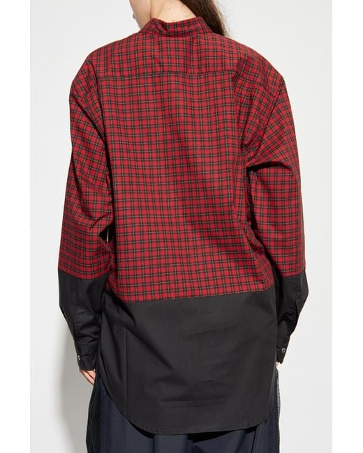 Vetements Red Shirt With Check Pattern