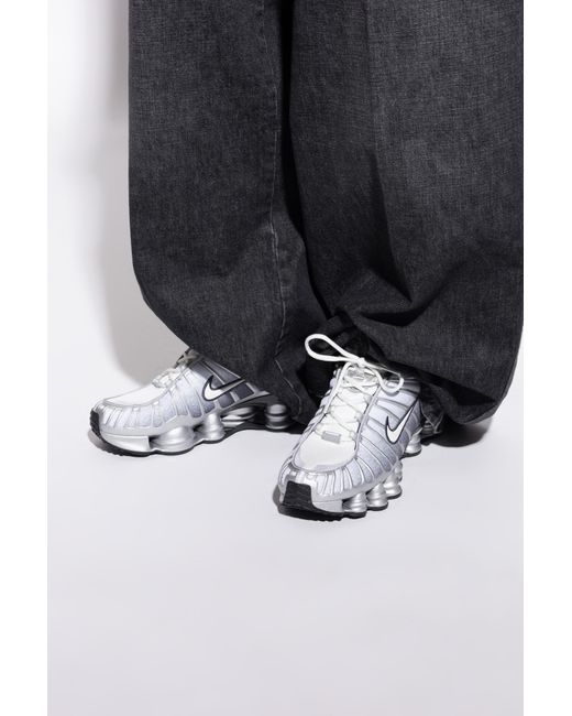 Nike White Sports Shoes "Shox Tl Print" for men