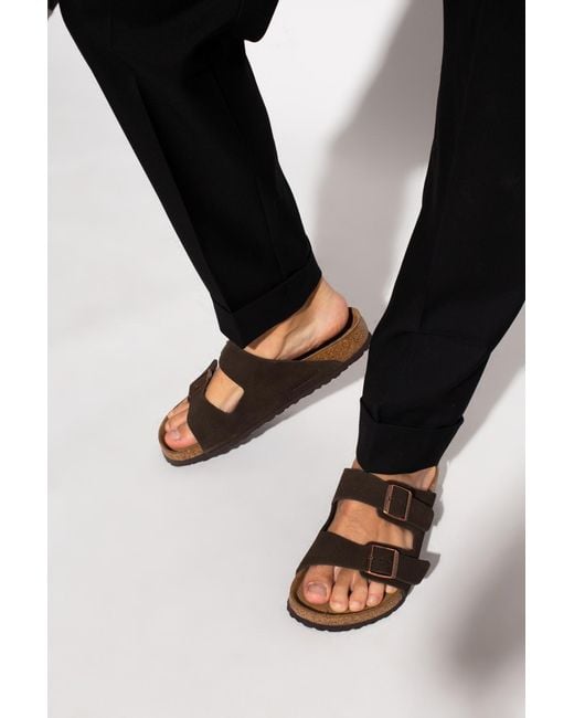 Birkenstock Brown 'Arizona Bs' Slides for men