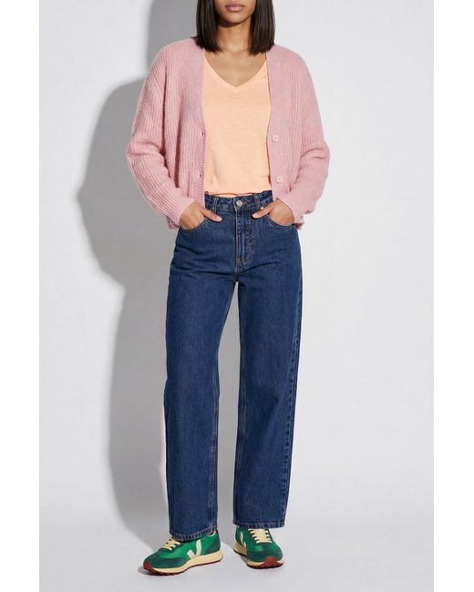 American Vintage Pink V-Neck T-Shirt