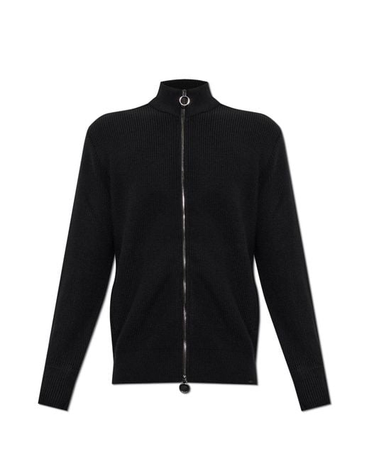 Paul & Shark Black Cardigan With A Stand-Up Collar for men