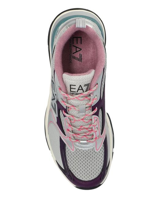 EA7 Blue Sports Shoes With Logo for men