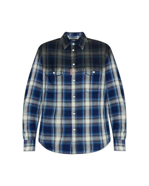 DSquared² Blue T-Shirt With Patch for men