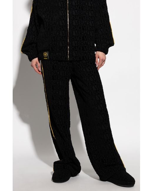 Versace Black Pants With Logo