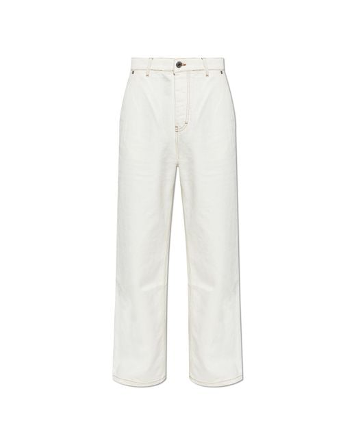 AMI White Straight-Leg Jeans for men