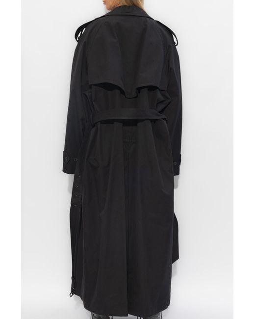 Balenciaga Black Long Trench Coat,