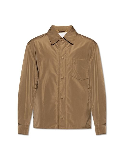 AMI Brown Light Jacket With Logo for men