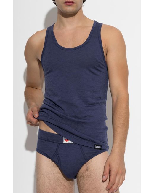 DSquared² Blue Wool Lingerie Top for men