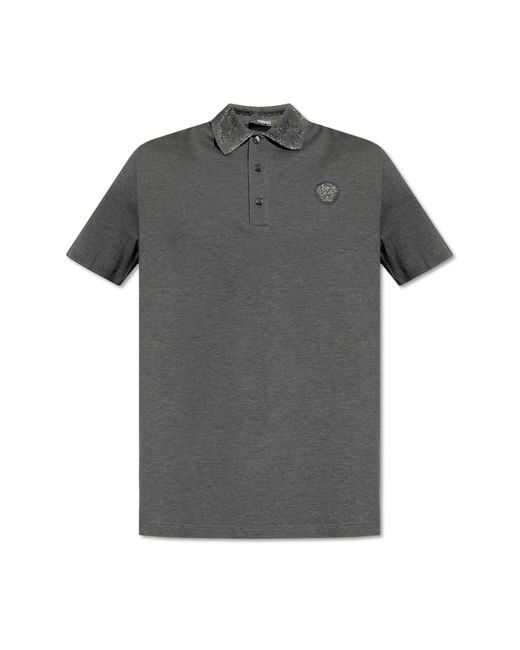 Versace Natural Polo With Logo for men