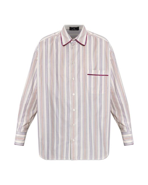 Etro White Shirt With A Striped Pattern