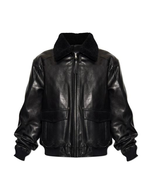 Balmain Black Leather Jacket for men