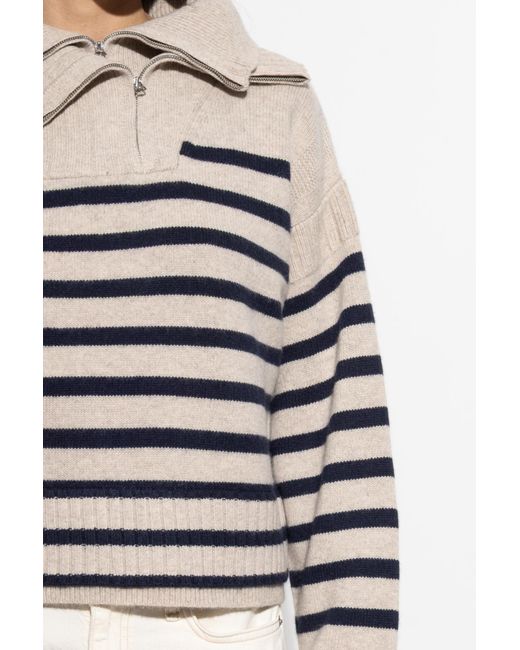 Rag & Bone Gray Sweater With A Zip Collar