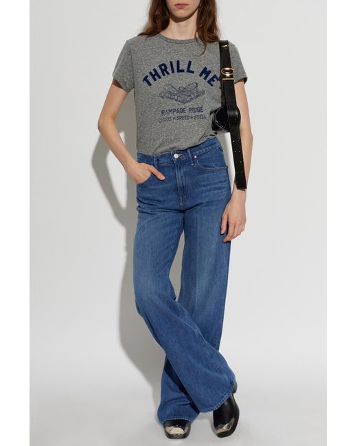 Mother Blue 'The Mid Rise Lasso Sneak' Jeans Trousers