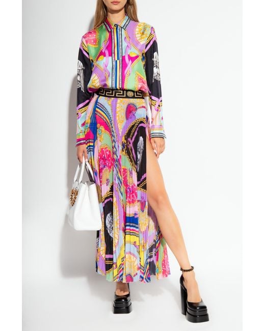 Versace Multicolor Pleated Beach Skirt