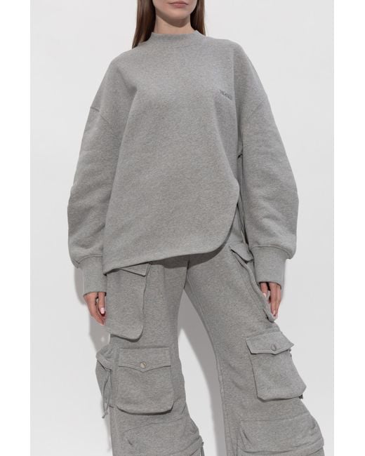 The Attico Gray Sweatshirt With Logo