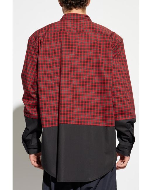 Vetements Red Shirt With Check Pattern