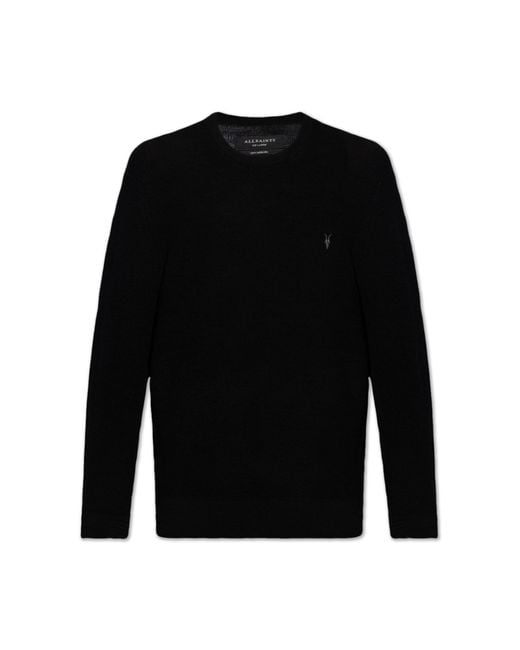 AllSaints Black ‘Ivar’ Branded Sweater