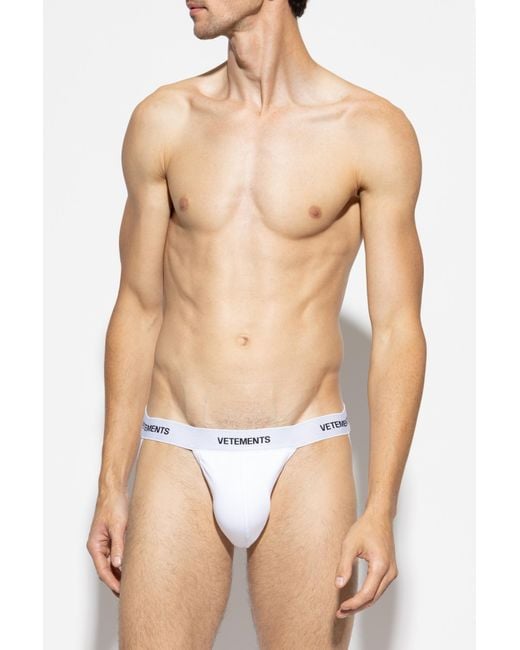 Vetements White Jockstraps With Logo for men