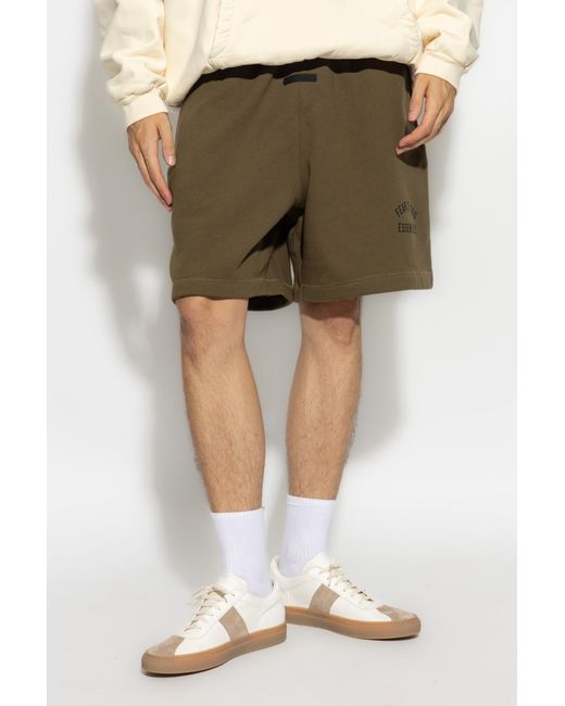 Fear Of God Green Olive Cotton-Blend Drawstring Shorts for men