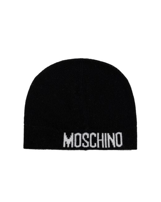 Moschino Black Cap With Logo