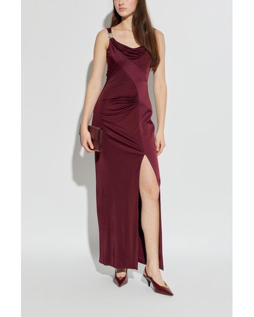 Versace Red Draped Dress