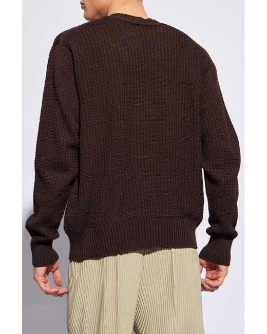 Homme Plissé Issey Miyake Brown Cotton Sweater for men