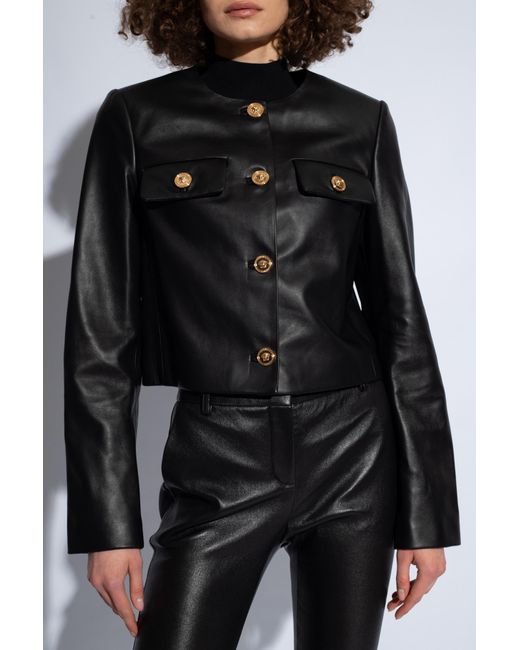 Versace Black Leather Jacket,