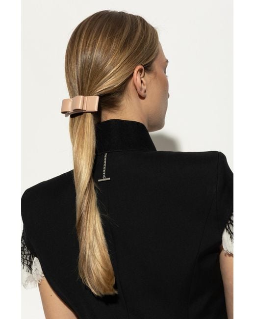 ヘアアクセサリー Salvatore Ferragamo Black Leather Hair Clip Ferragamo Leather Hair Clip in Black | Lyst