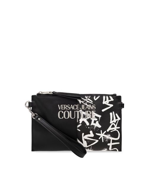 Versace Jeans Black Shoulder Bag With Logo